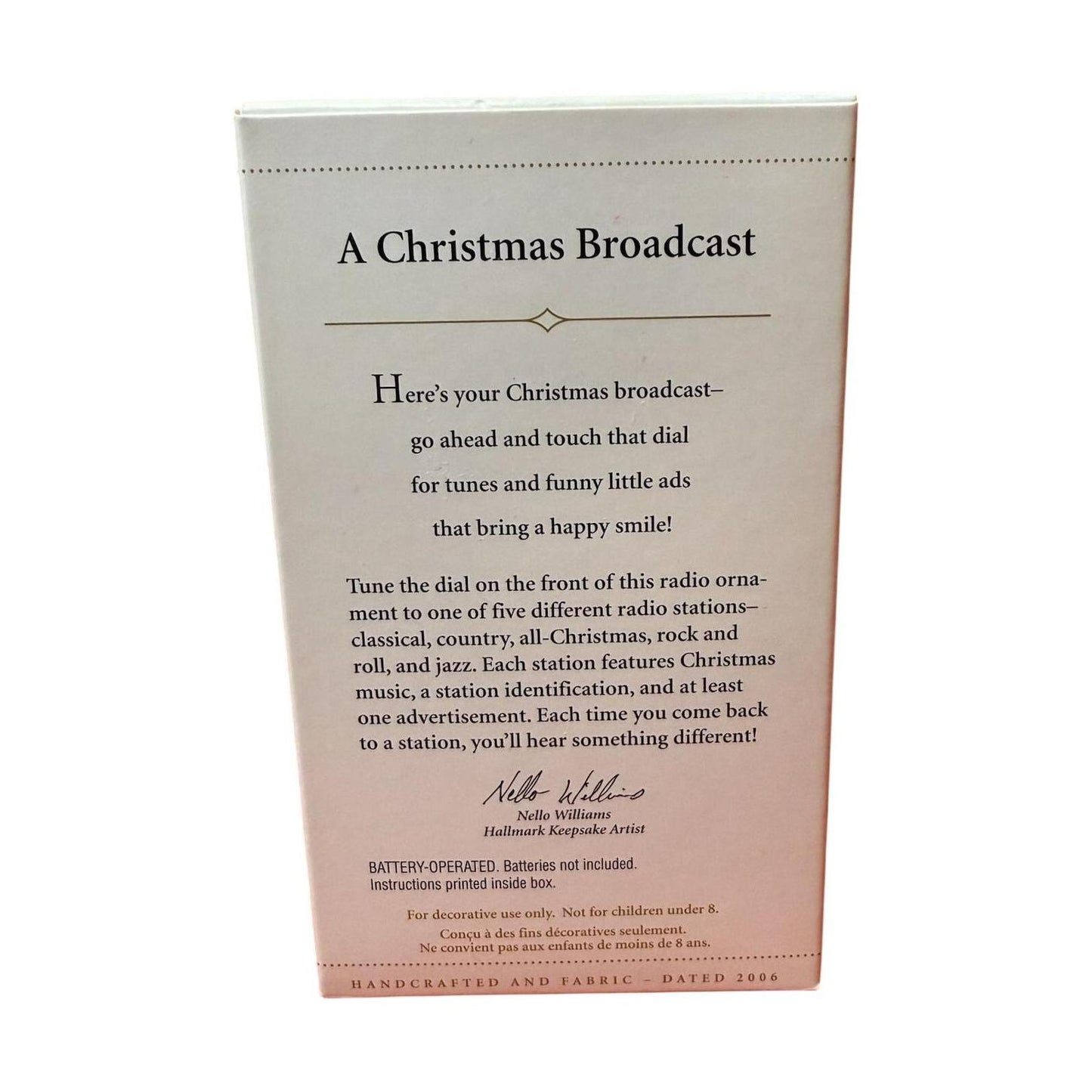 2006 A Christmas Broadcast Hallmark Ornament (Music) QLX7596