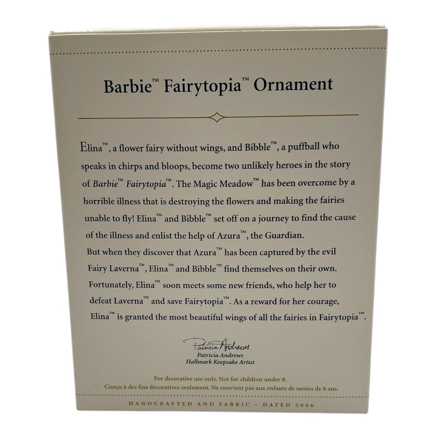 2006 Barbie Fairytopia Ornament Hallmark Ornament (Barbie) QXI6206