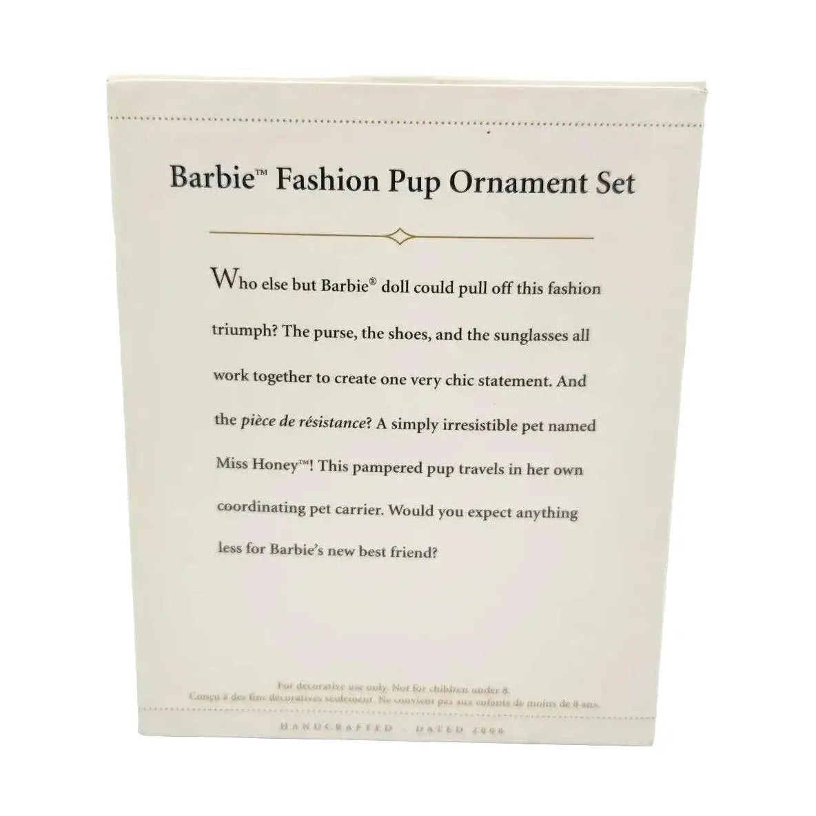 2006 Barbie Fashion Pup Ornament Set Hallmark Ornament (Barbie) QXM6336