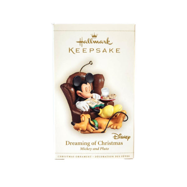 2006 Dreaming of Christmas Hallmark Ornament (Mickey and Pluto) QXD8306
