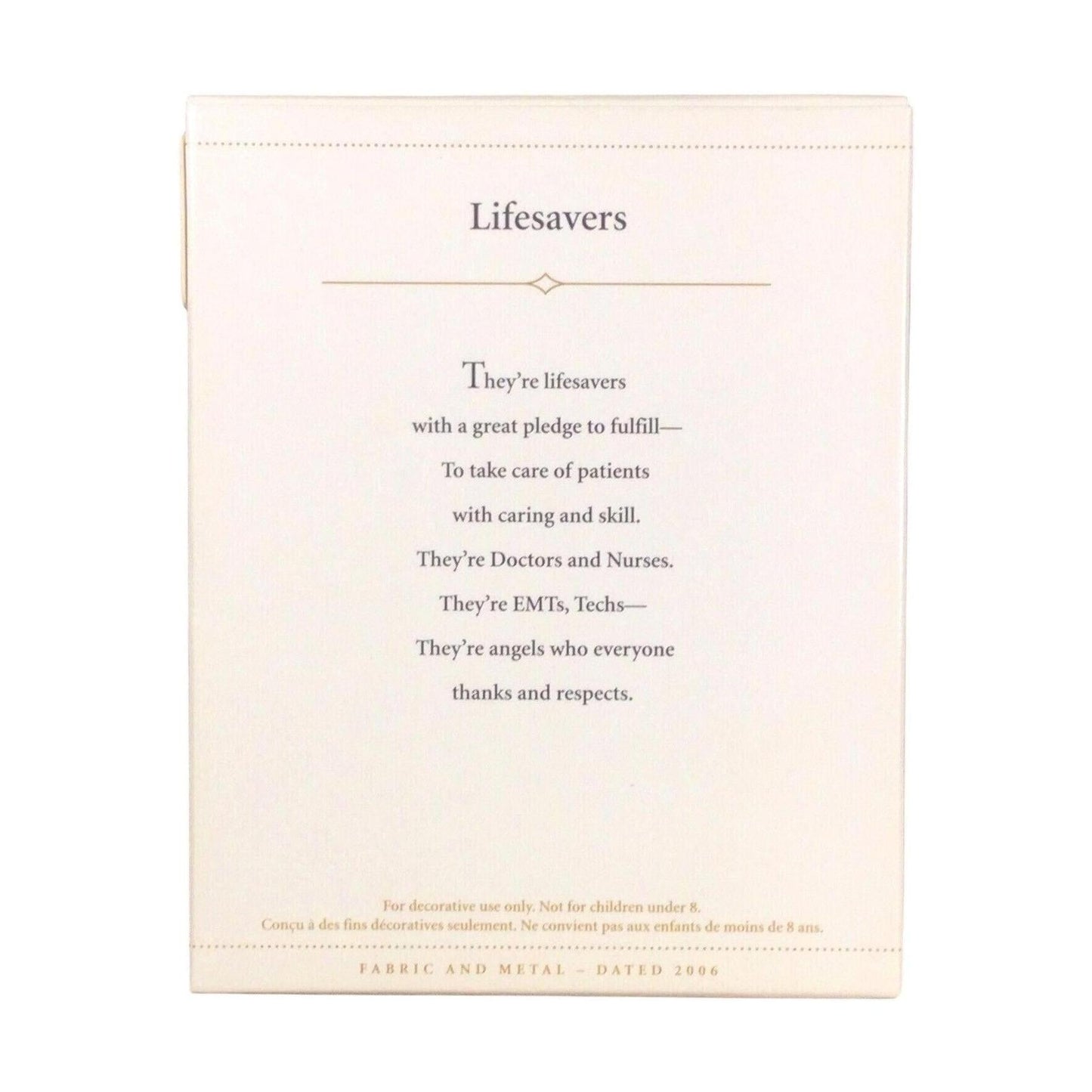 2006 Lifesavers Hallmark Ornament (Healthcare Workers) QXG3183