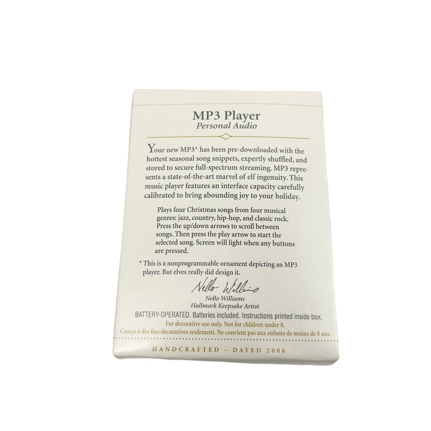 2006 MP3 Player Hallmark Ornament (Music) QXG2476