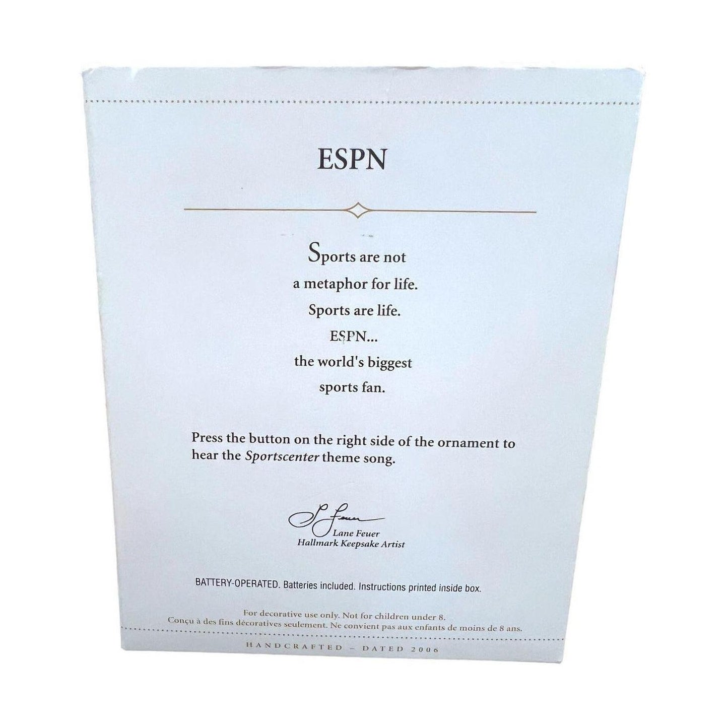 2006 SportsCenter Hallmark Ornament (ESPN) QXI6313