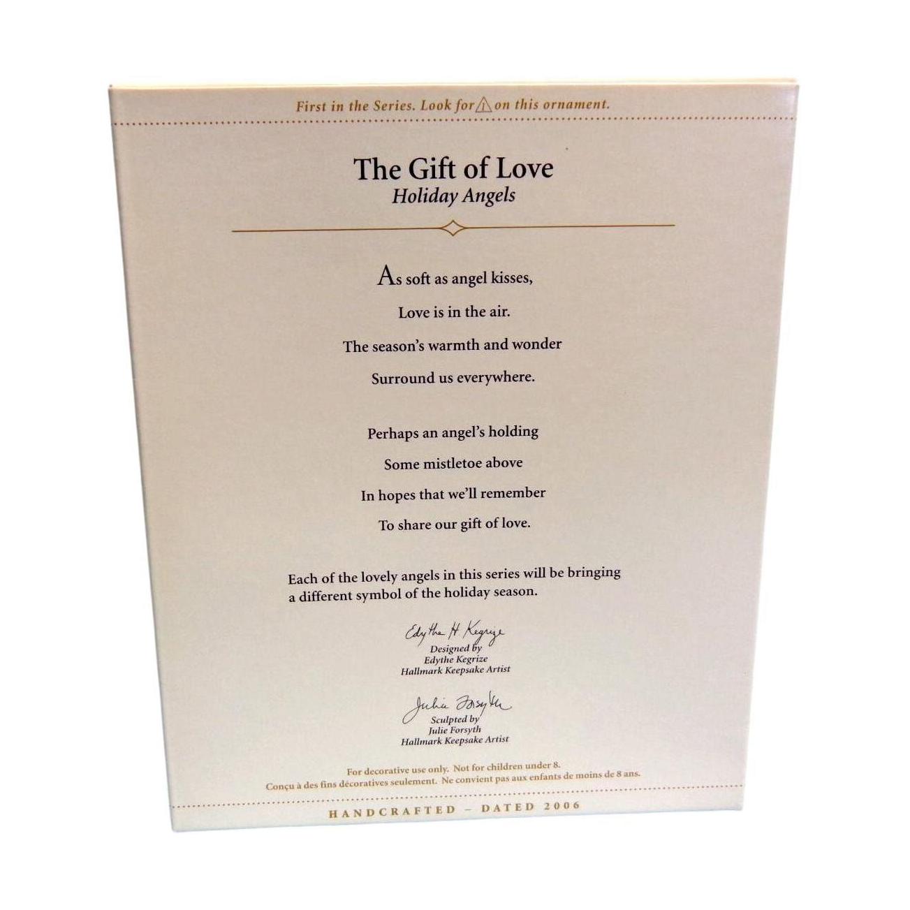 2006 The Gift of Love Hallmark Ornament (Holiday Angels) QX2142