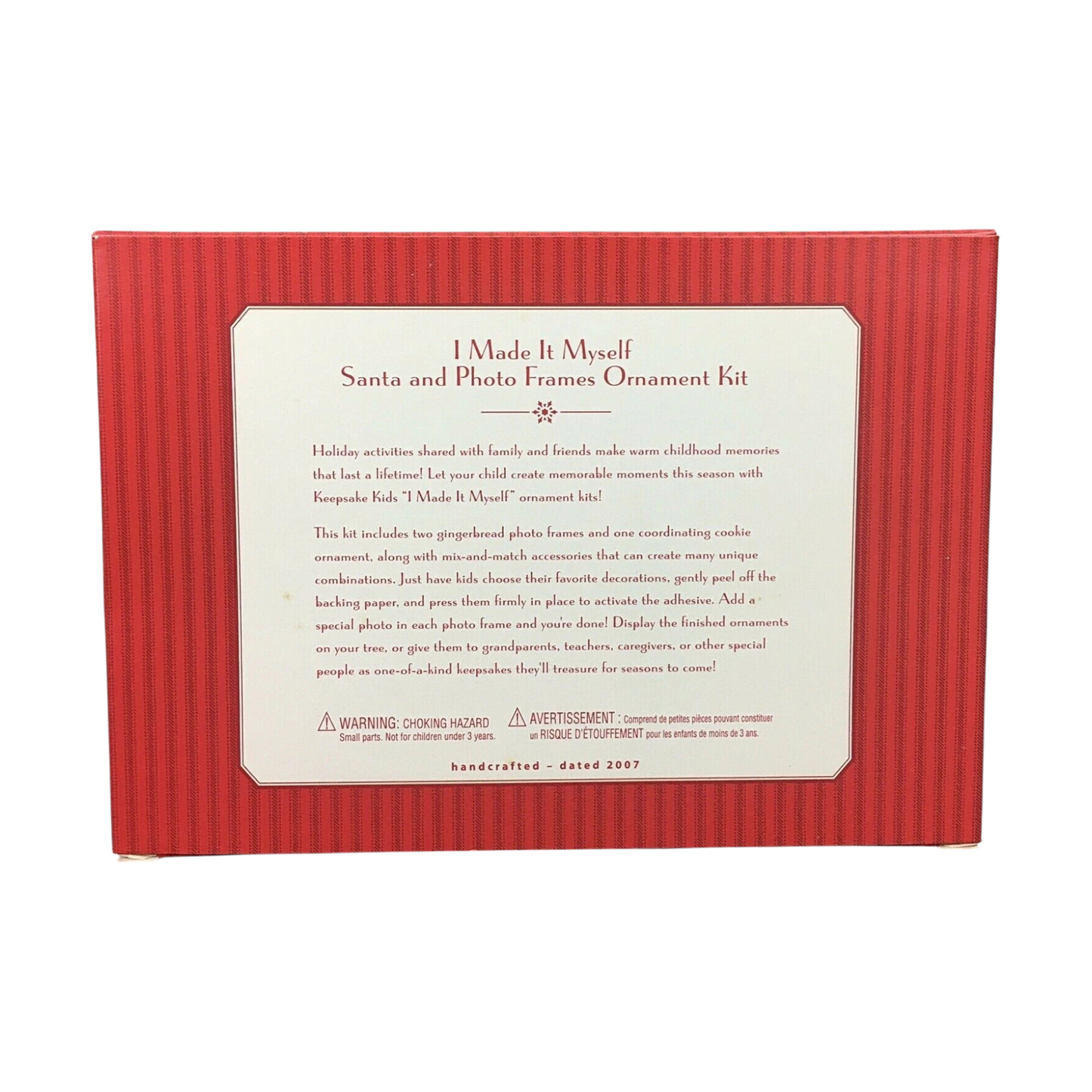 2007 1 Made it Myself Santa and Photo Frames Ornament Kit Hallmark Ornament (Photo Holder) QHF3117