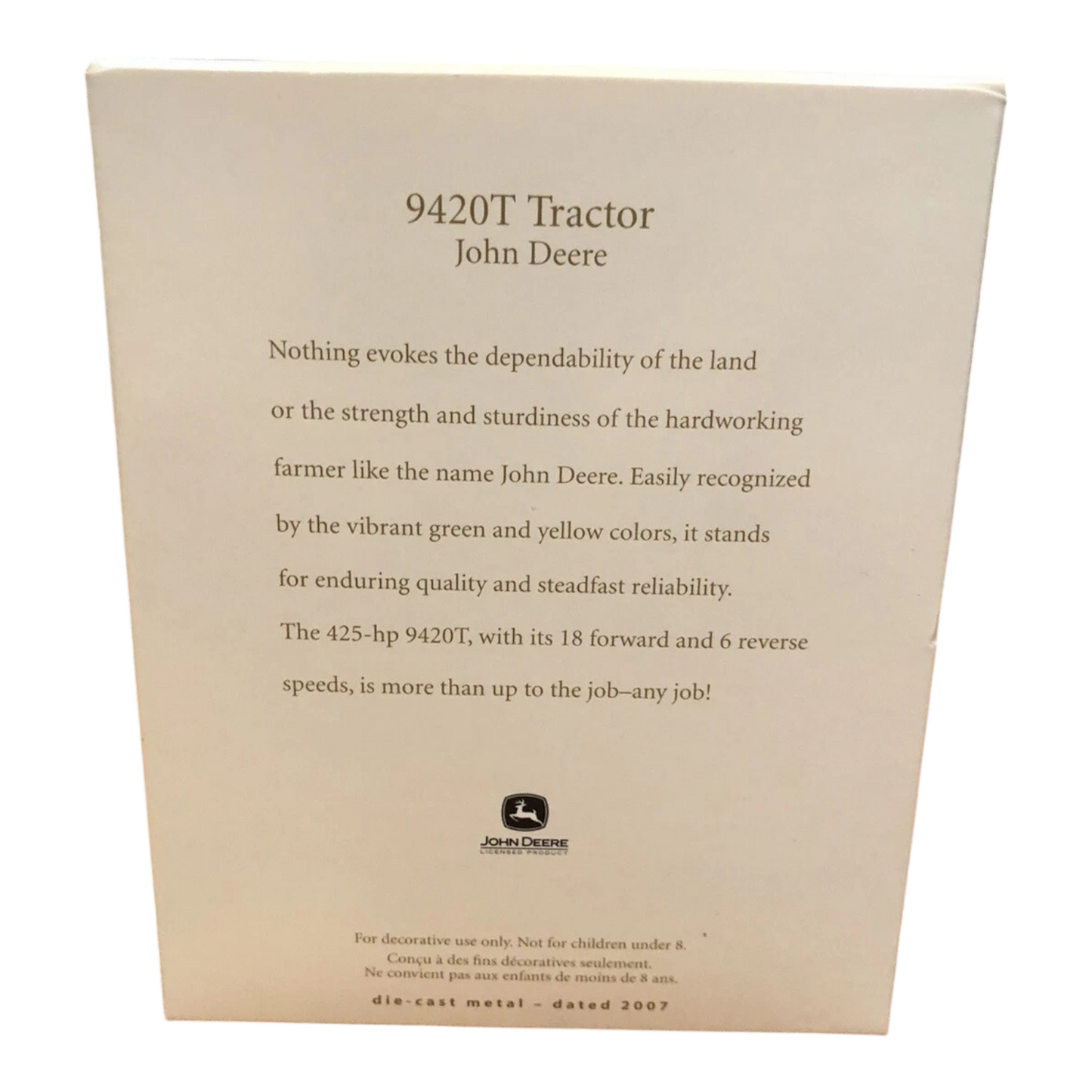 2007 9420T Tractor Hallmark Ornament (John Deere) QXI2159