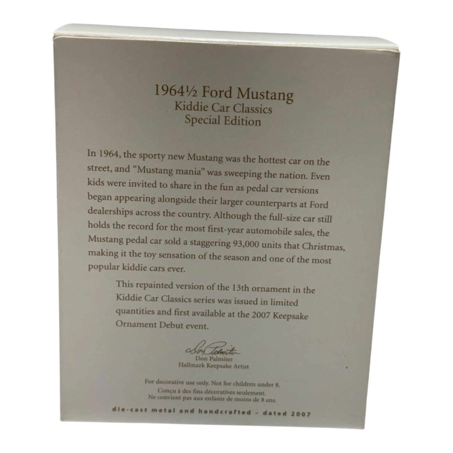 2007 Hallmark Ornament (1946) 1/2 Ford Mustang Hallmark Ornament (Kiddie Car Classics) QXE9149
