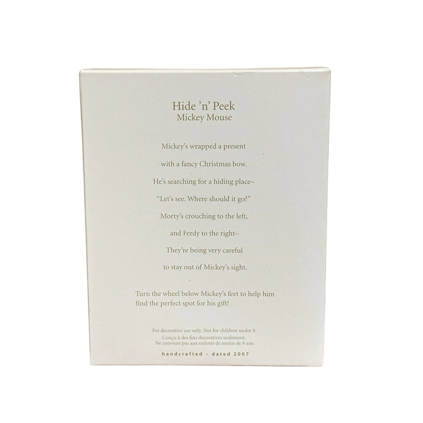 2007 Hide 'n' Peek Hallmark Ornament (Mickey Mouse & Friends) QXD4209