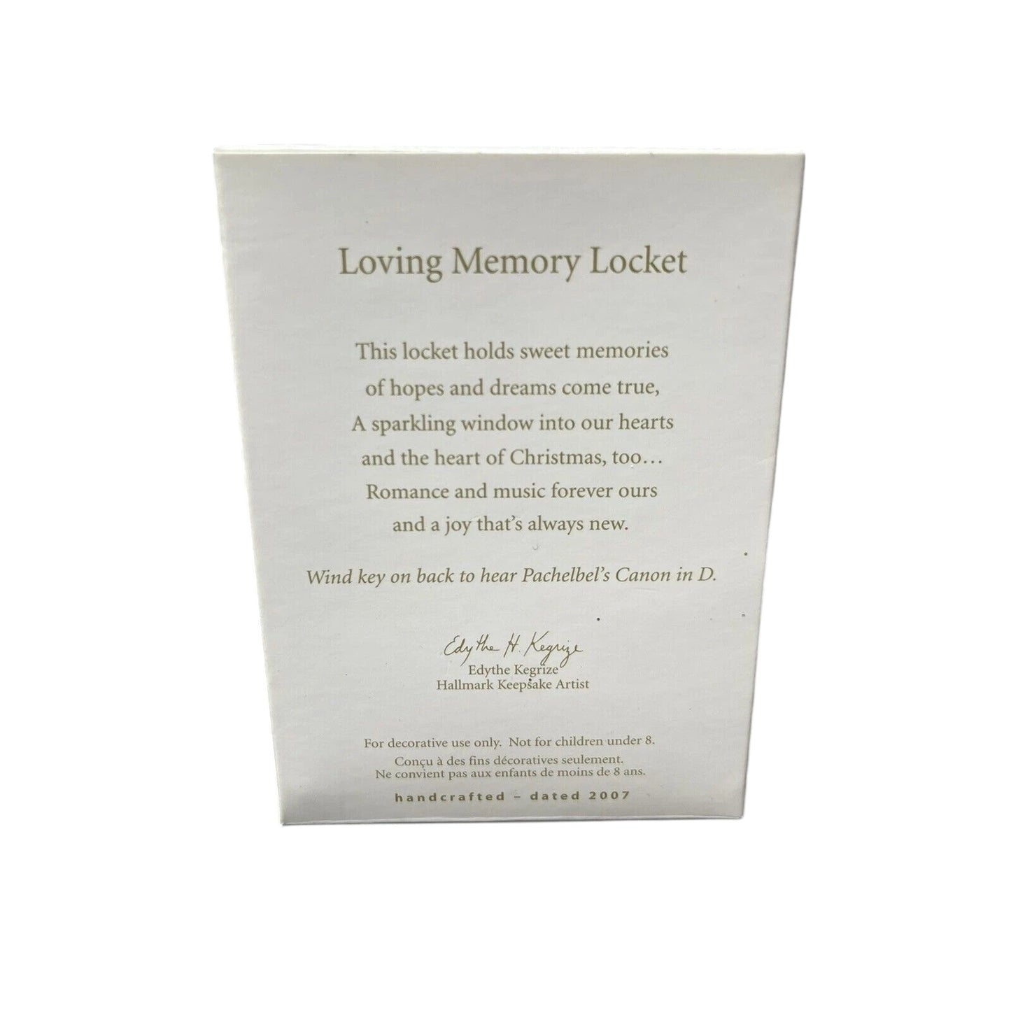 2007 Loving Memory Locket Hallmark Ornament (Photo Holder) QXG6147
