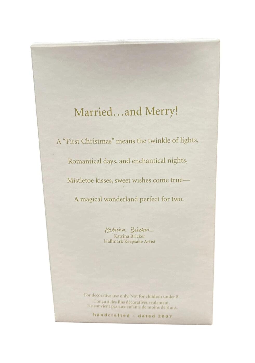 2007 Married...and Merry! Hallmark Ornament (Wedding) QXG6129