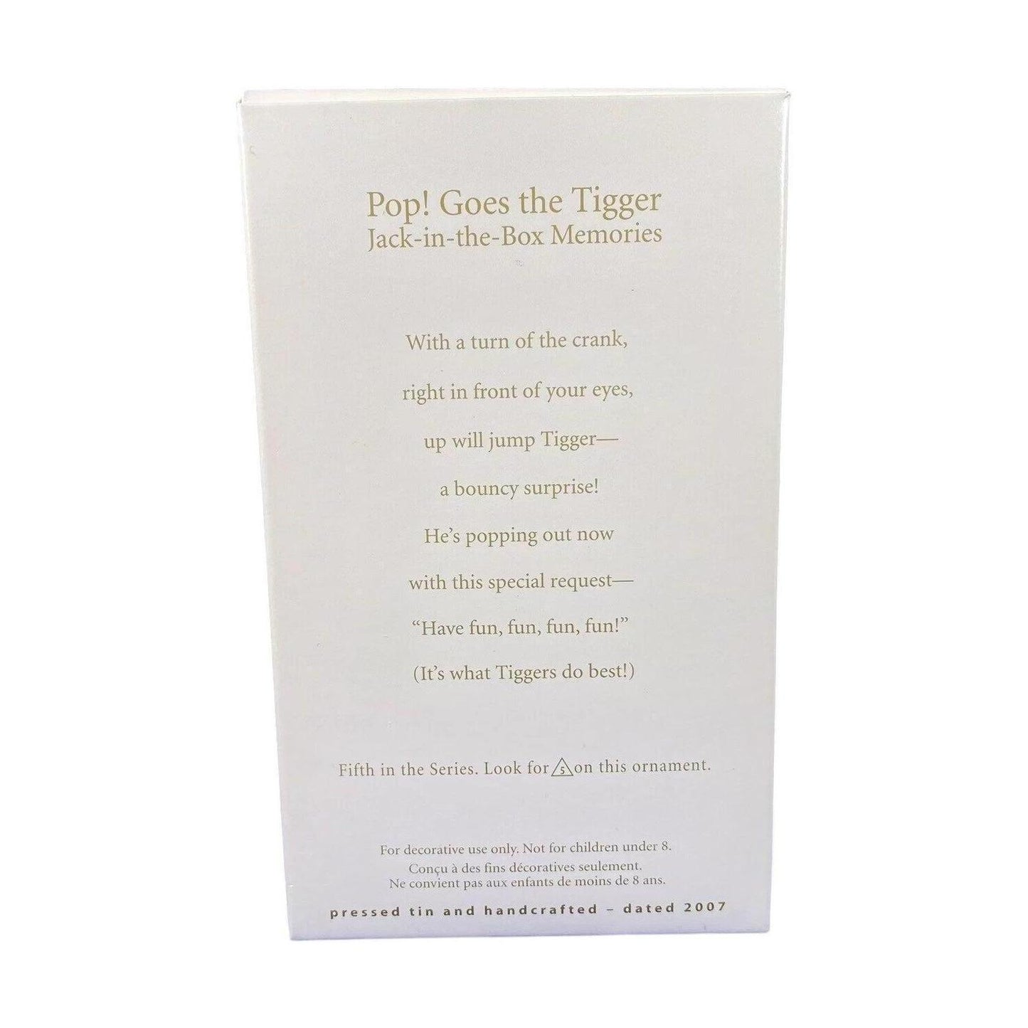 2007 Pop! Goes the Tigger Hallmark Ornament (Jack-in-the-Box Memories) QX4237