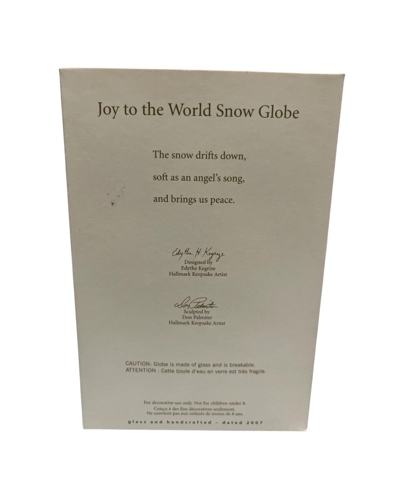 2007 Snow Globe Hallmark Ornament (Joy to the World) QSR8099