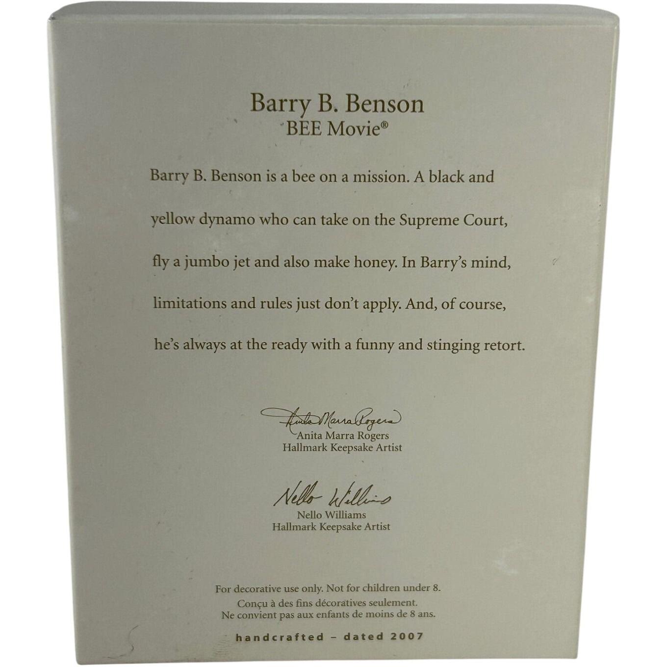 2007 Barry B. Benson Hallmark Ornament (Bee Movie) QXI4439