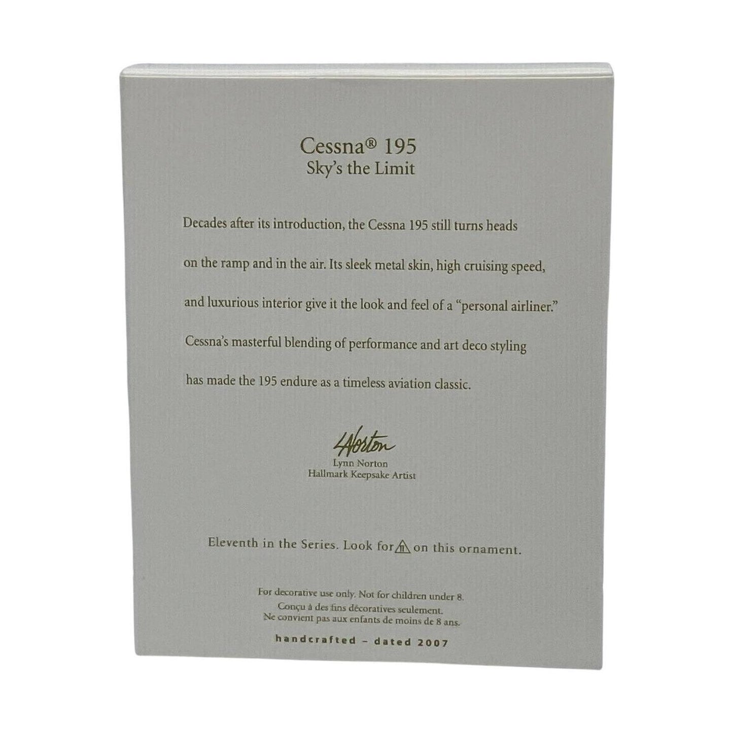 2007 Cessna 195 Hallmark Ornament (Sky's the Limit) QX2377