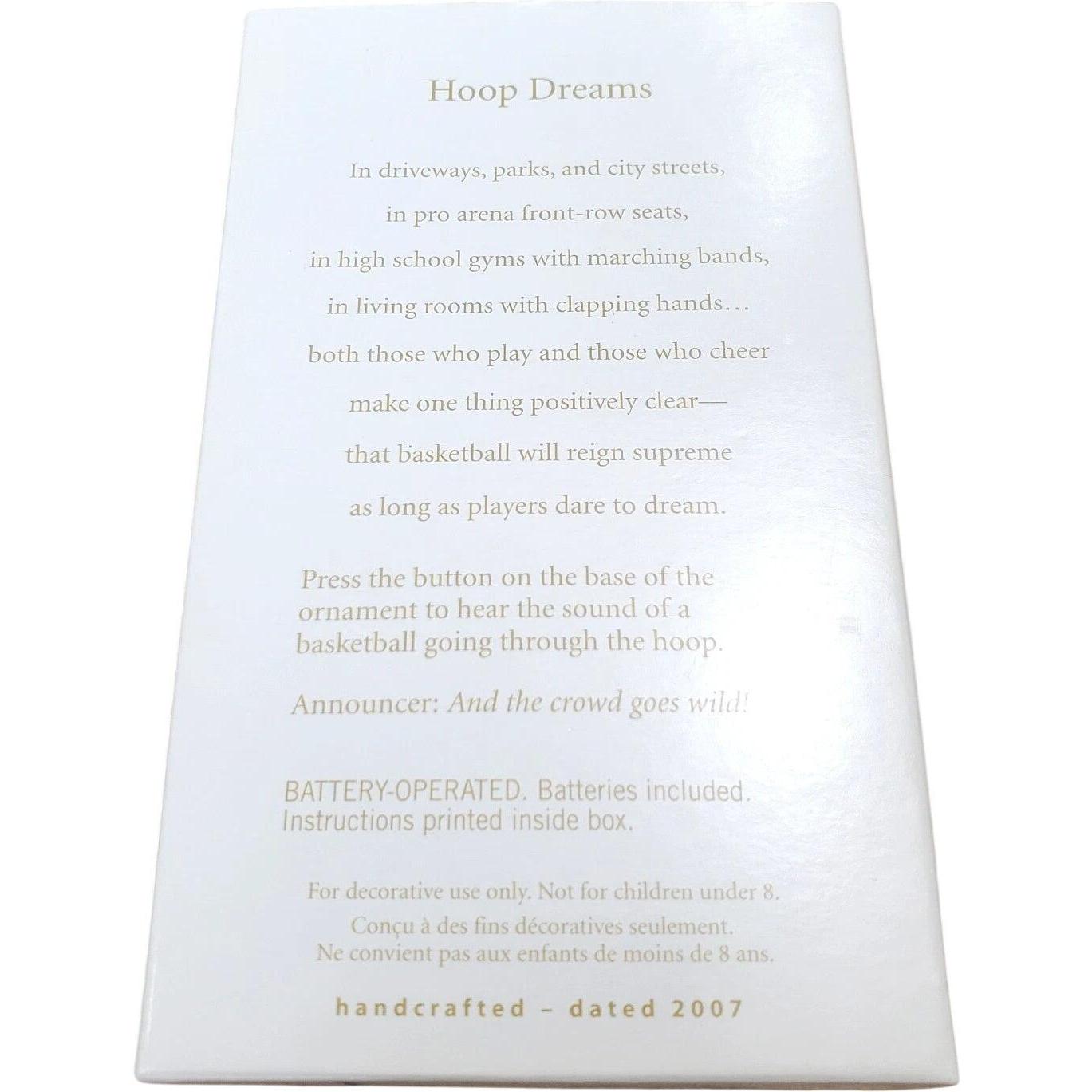 2007 Hoop Dreams Hallmark Ornament (Basketball) QXG2079