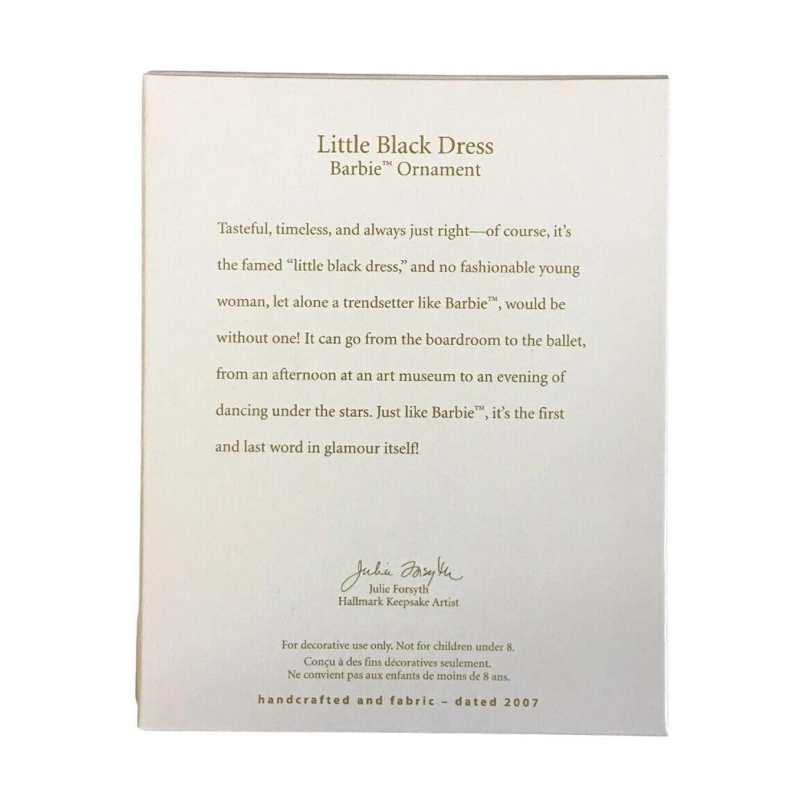 2007 Little Black Dress Hallmark Ornament (Barbie) QXI2047 Image4