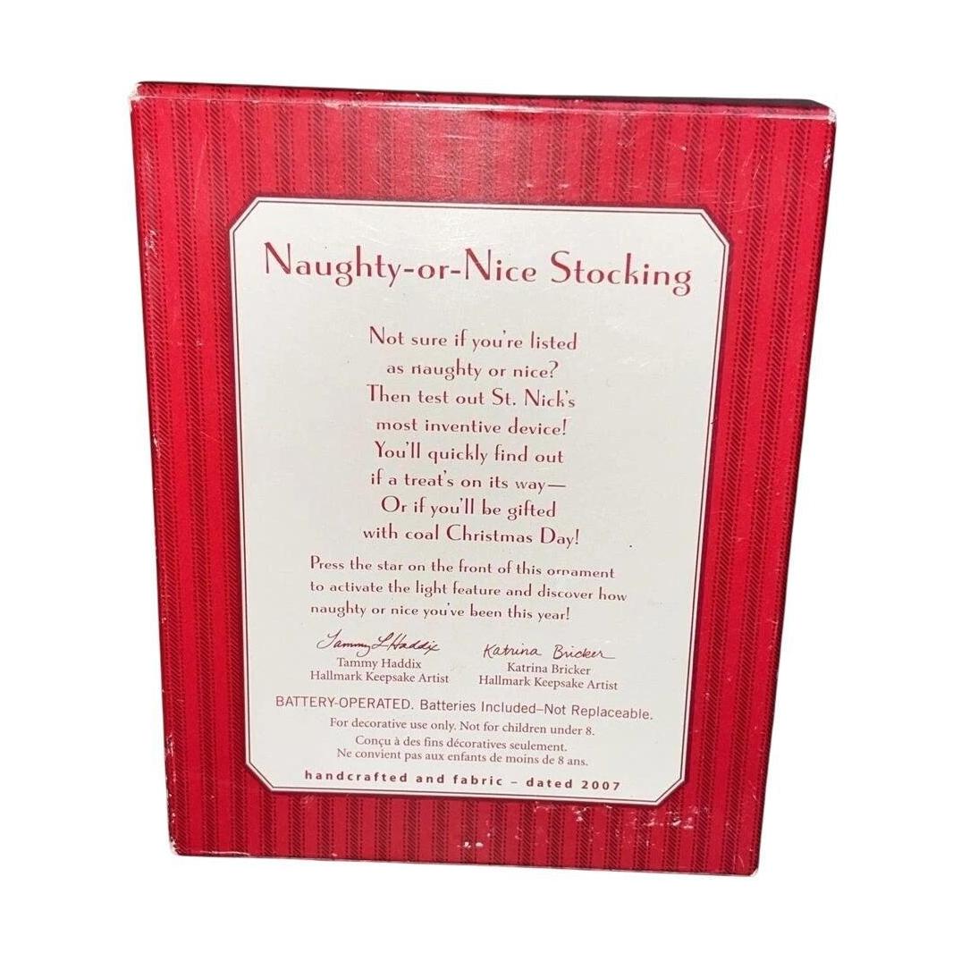 2007 Naughty-or-Nice Stocking Hallmark Ornament (Stocking) QHF3087 Image4
