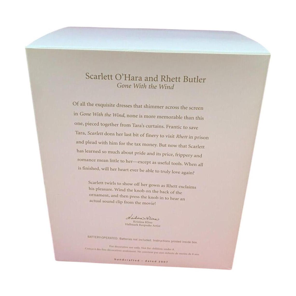 2007 Scarlett O'Hara and Rhett Butler Hallmark Ornament (Gone with Wind) QXI4177