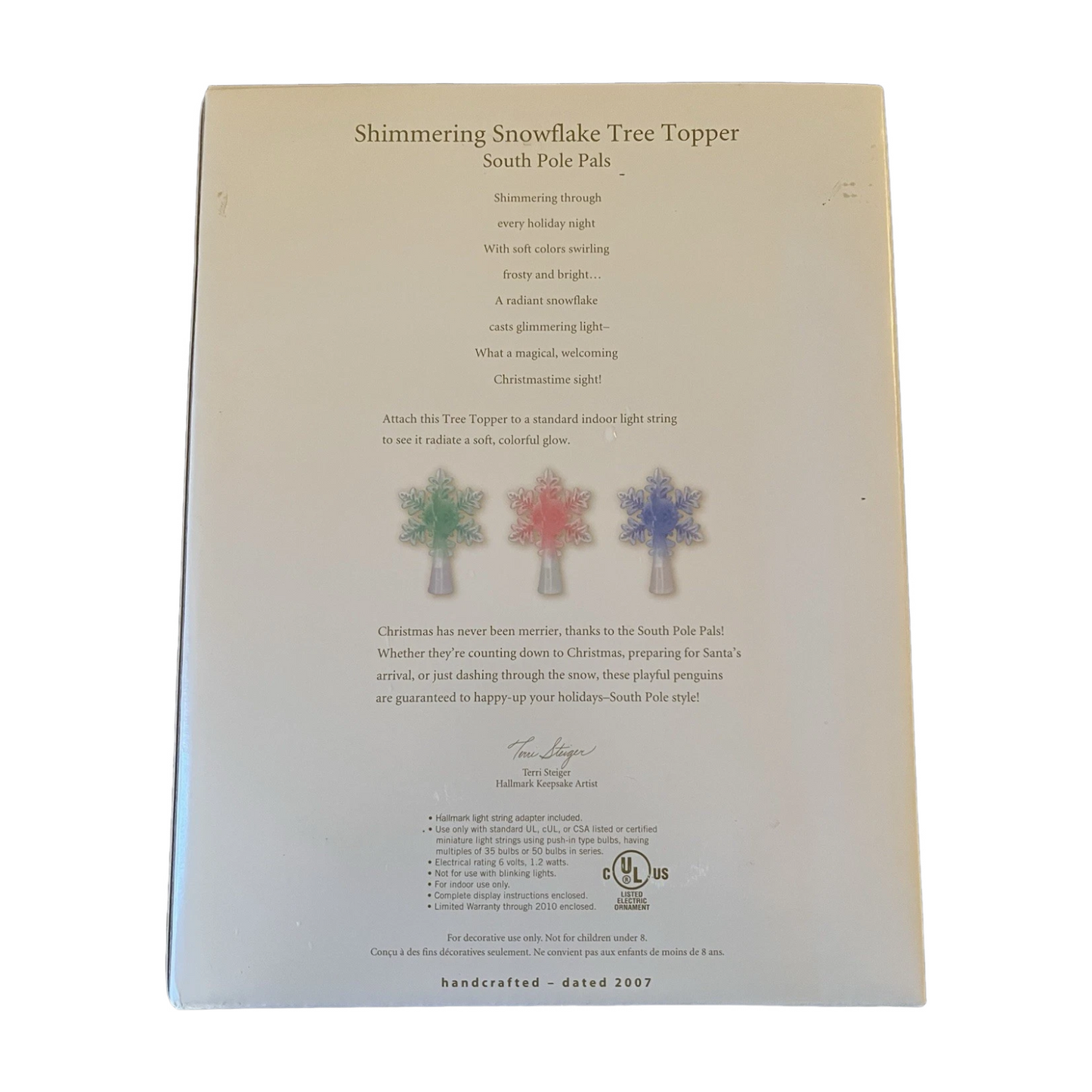 2007 Shimmering Snowflake Tree Topper Hallmark Ornament (Snowflake) QXT8329 Image5