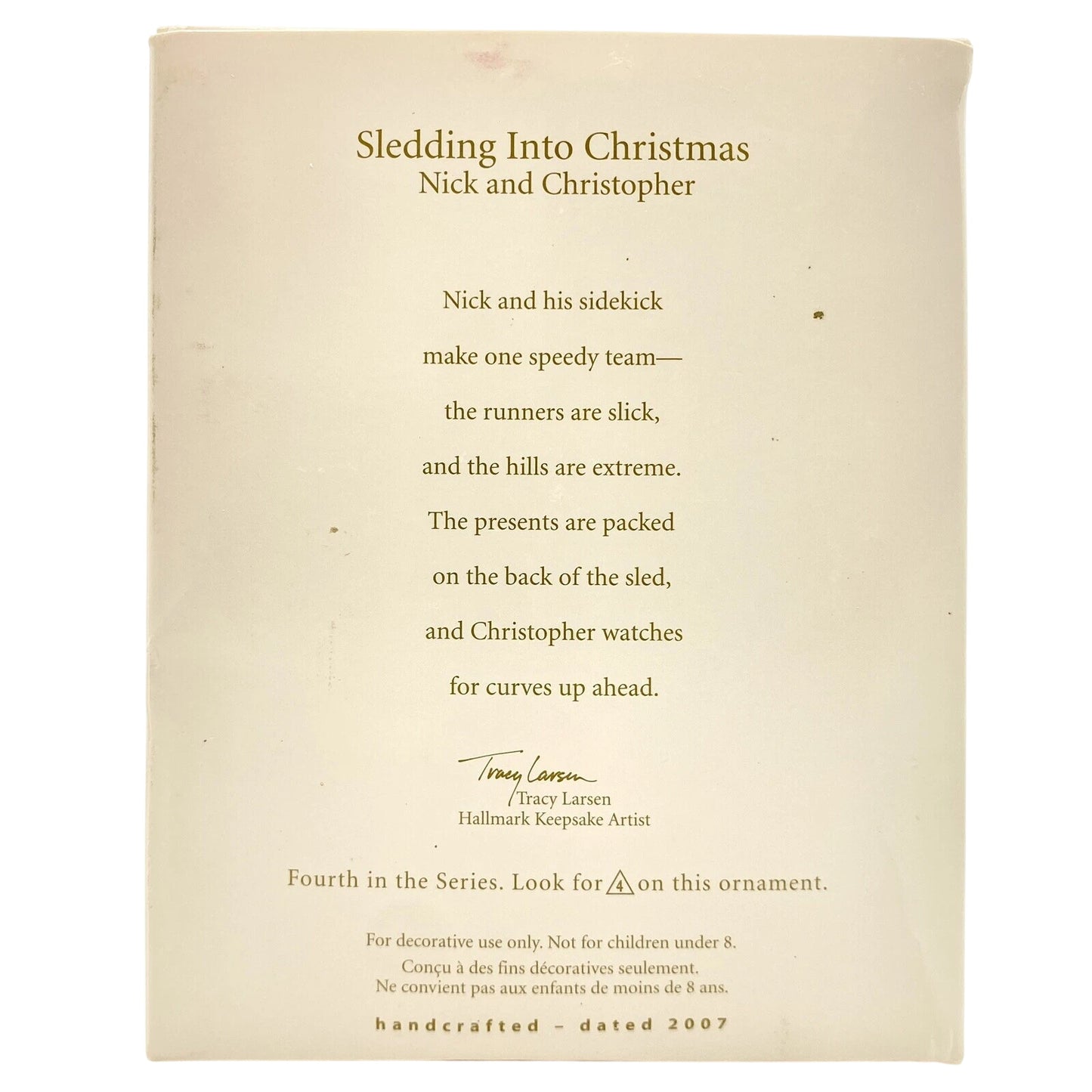 2007 Sledding Into Christmas Hallmark Ornament (Nick and Christpher) QX7107