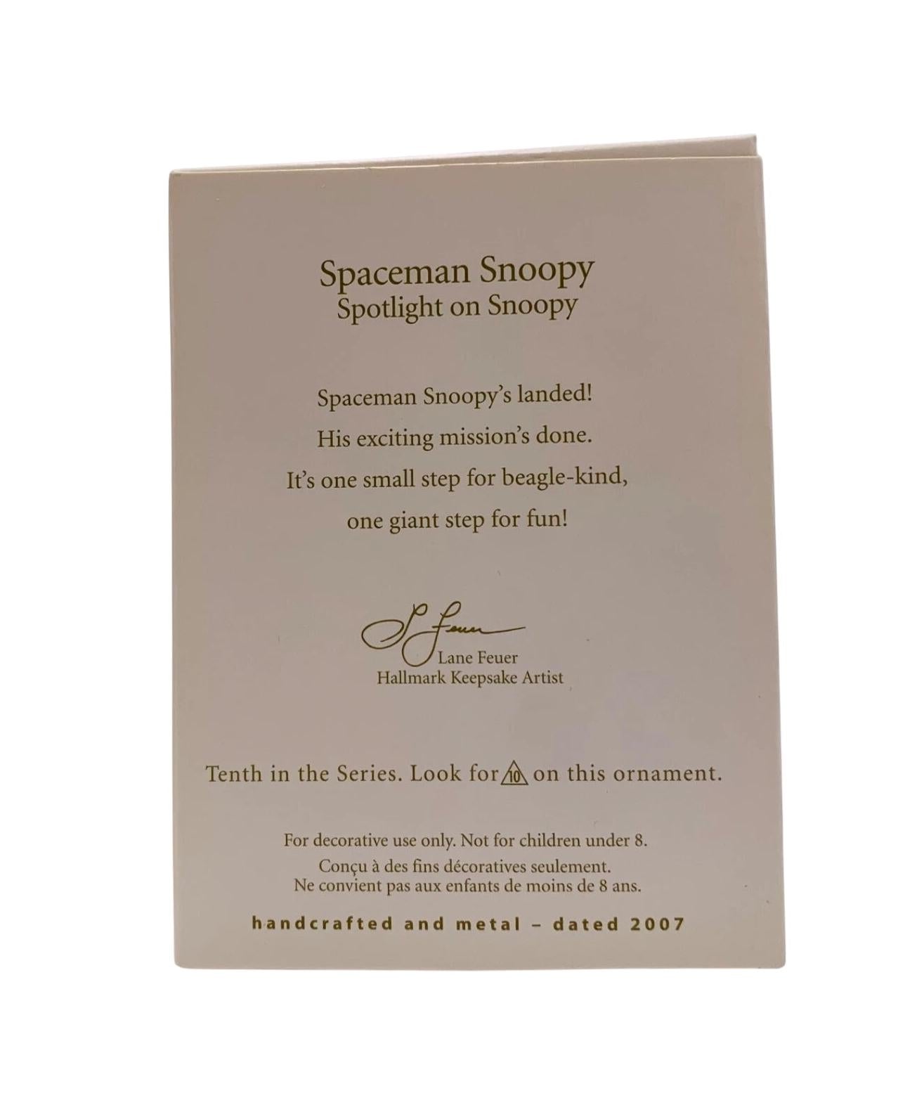 2007 Spaceman Snoopy Hallmark Ornament (Spotlight on Snoopy) QX4757