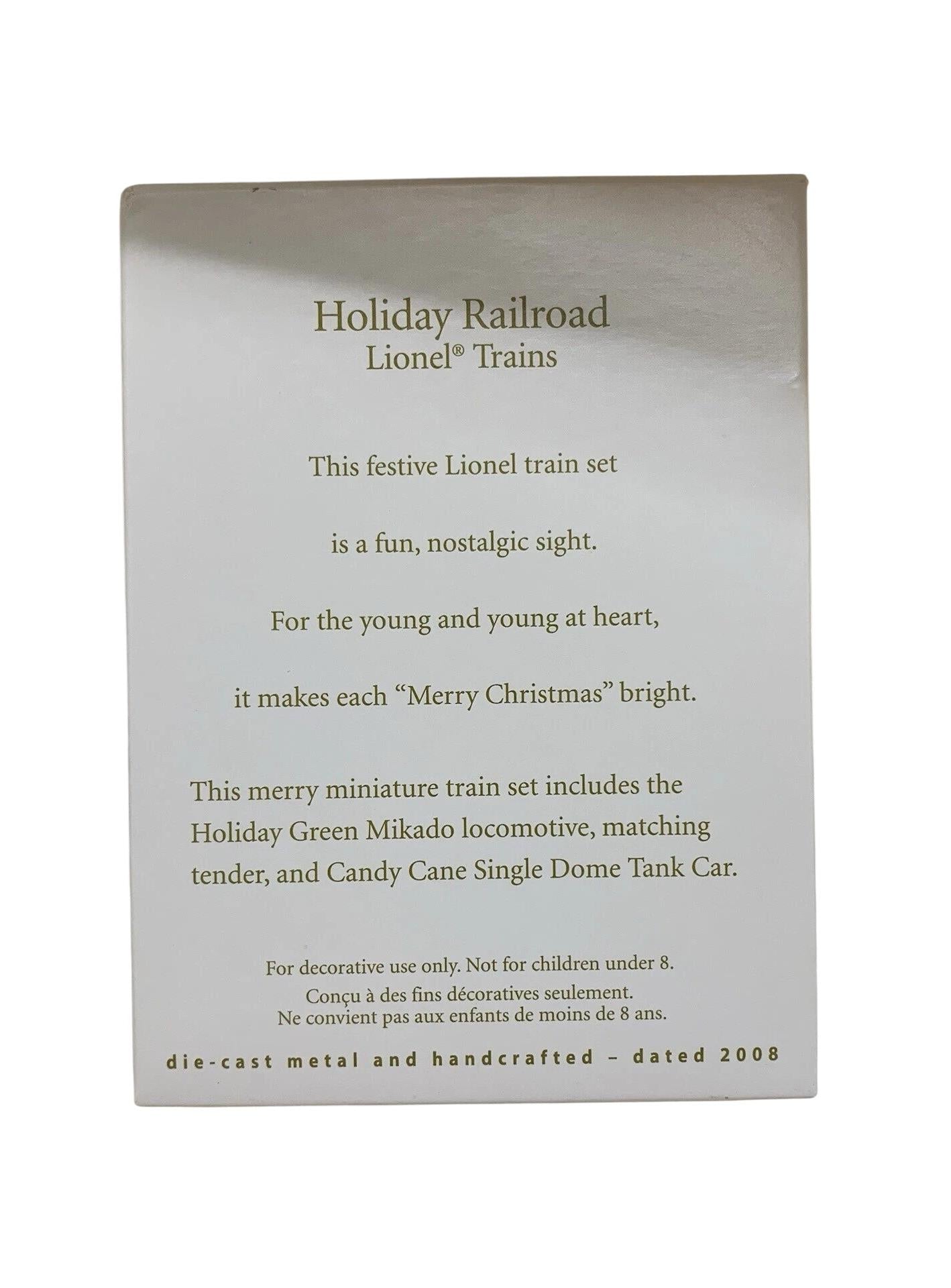 2008 Holiday Railroad Hallmark Ornament (Lionel) QXM8144