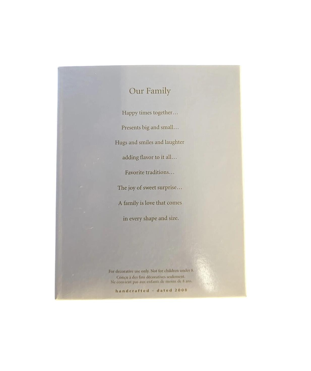 2008 Our Family Hallmark Ornament (Photo Holder) QXG6134