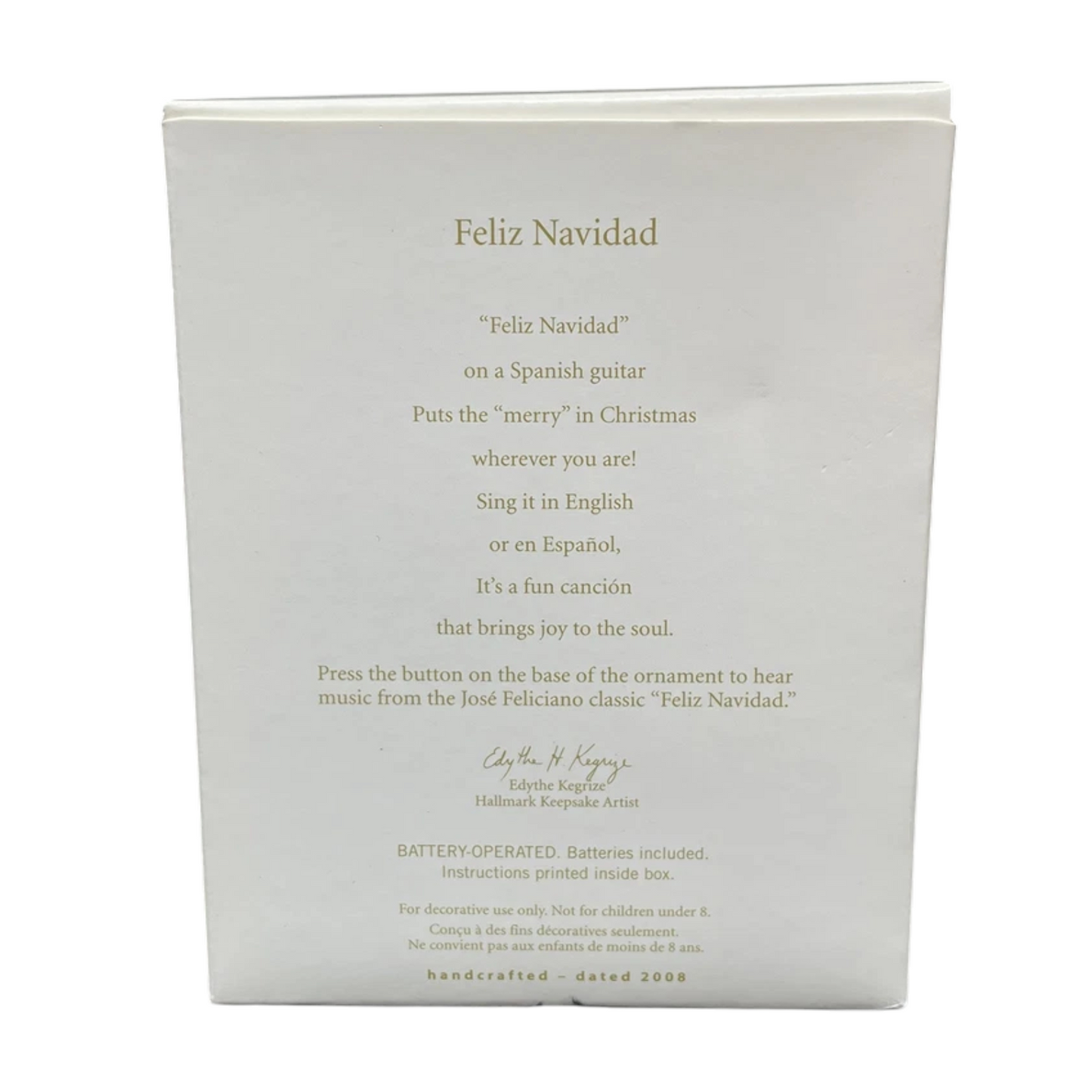 2008 Feliz Navidad — Guitar Hallmark Ornament (Feliz Navidad) QSR8004