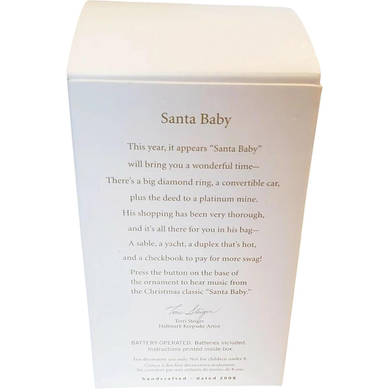 2008 Santa Baby Hallmark Ornament (Baby) QSR8044