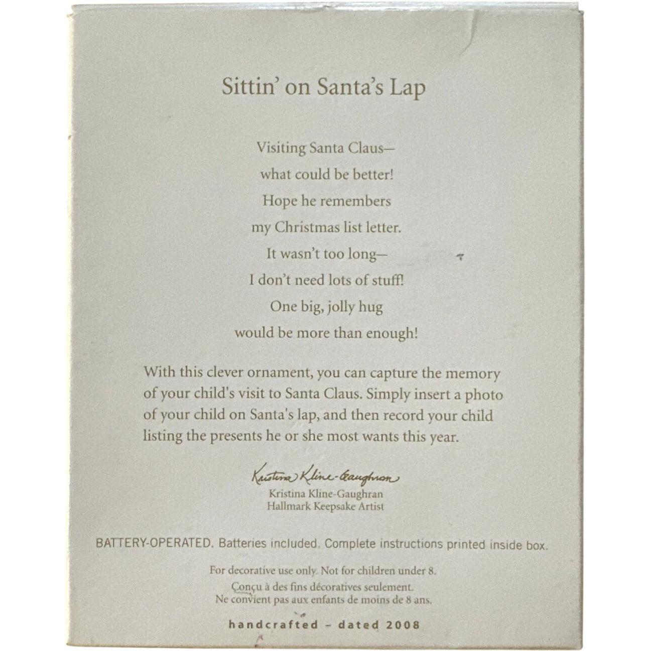 2008 Sittin' on Santa's Lap Hallmark Ornament (Photo Holder) QXG7271