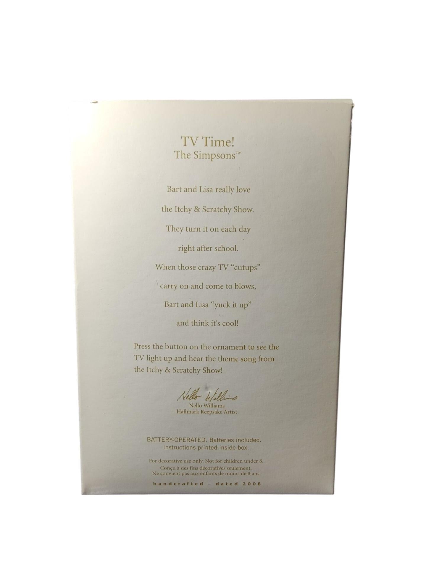 2008 TV Time! Hallmark Ornament (The Simpsons) QXI2264