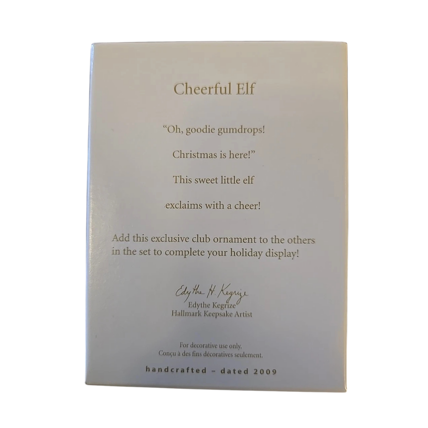 2009 Cheerful Elf Hallmark Ornament (Santa's Sleigh) QXC9035