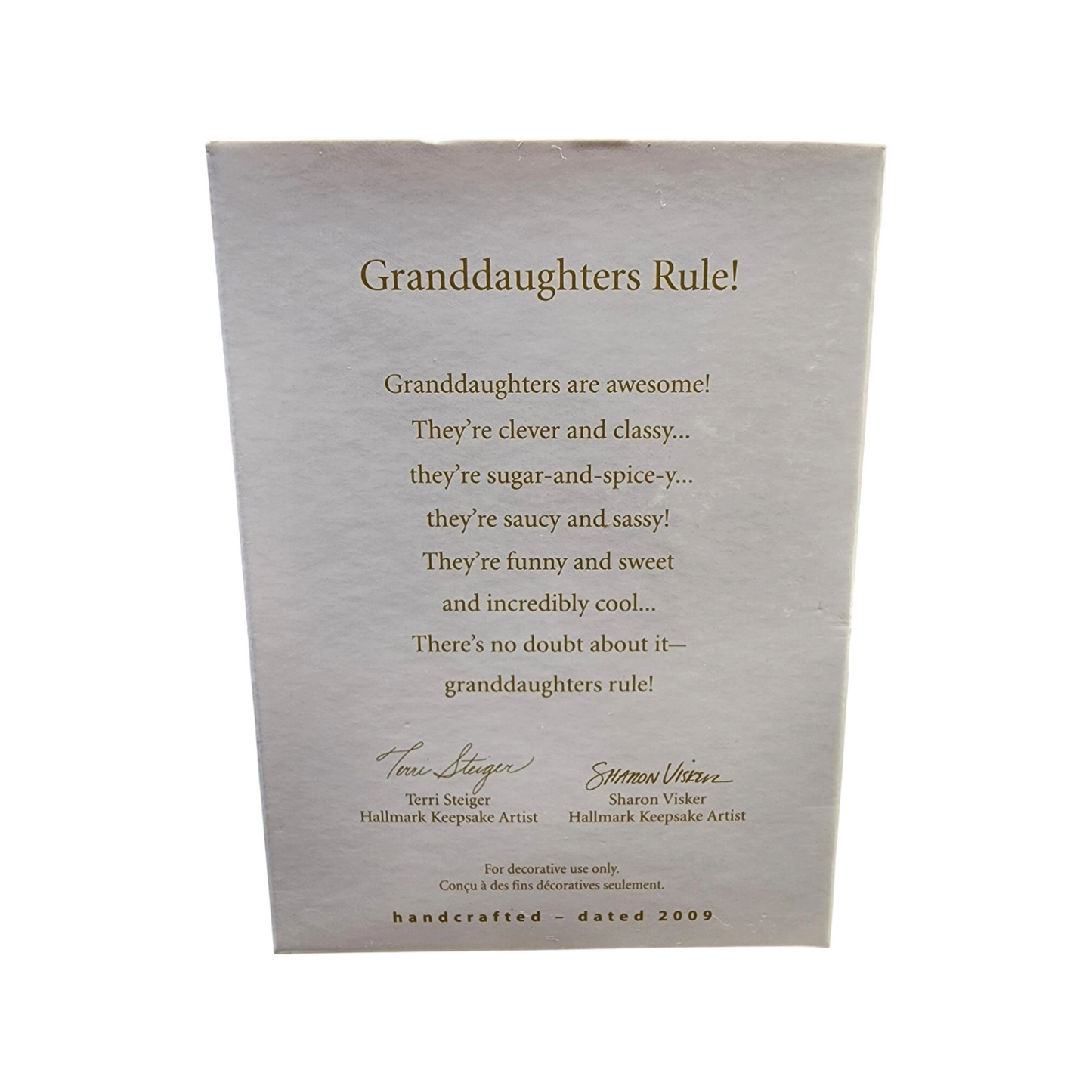 2009 GrandDaughter Rule! Hallmark Ornament (GrandDaughter) QXG6545
