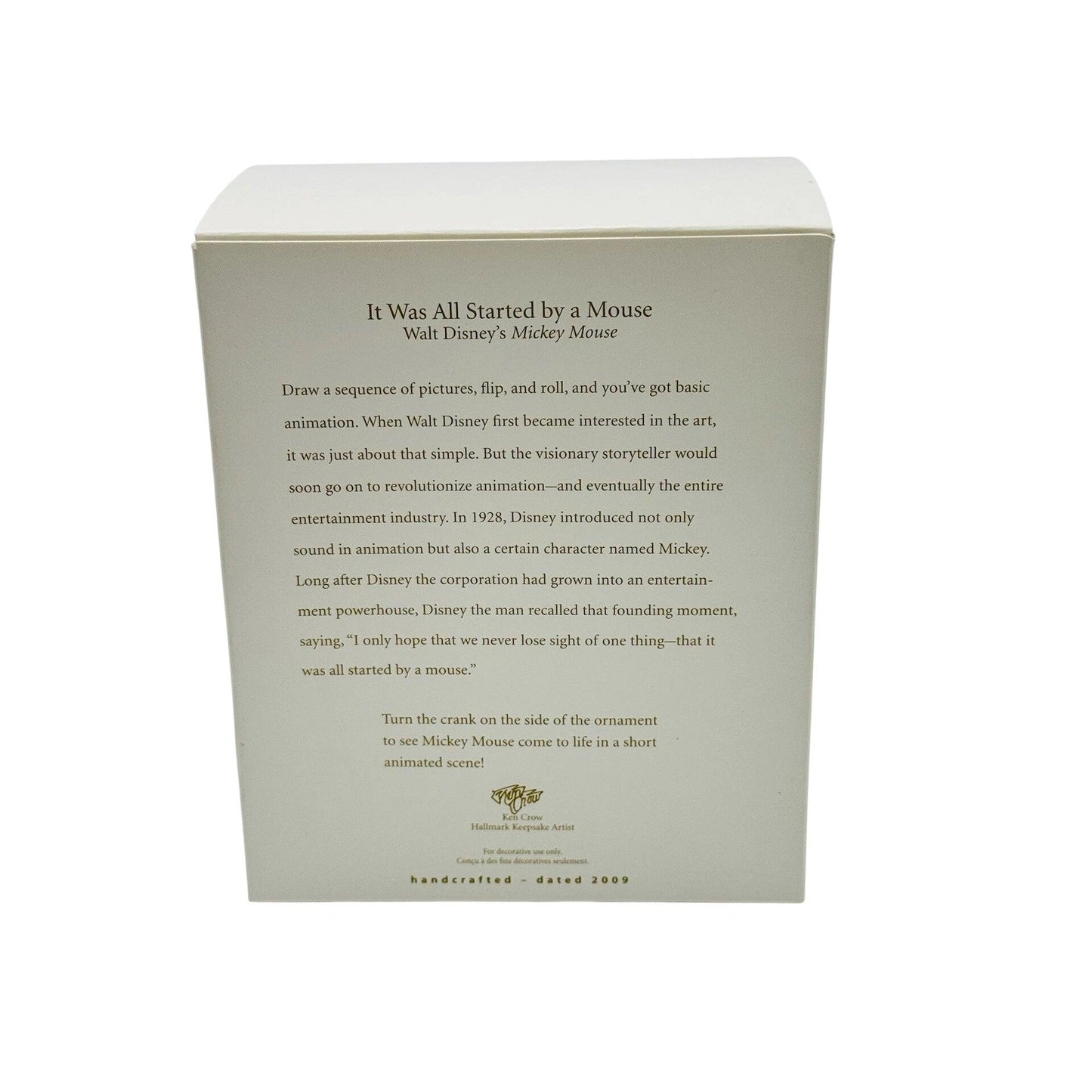2009 It Was All Started by a Mouse Hallmark Ornament (WaltDisney's Mickey Mouse) QXD2035