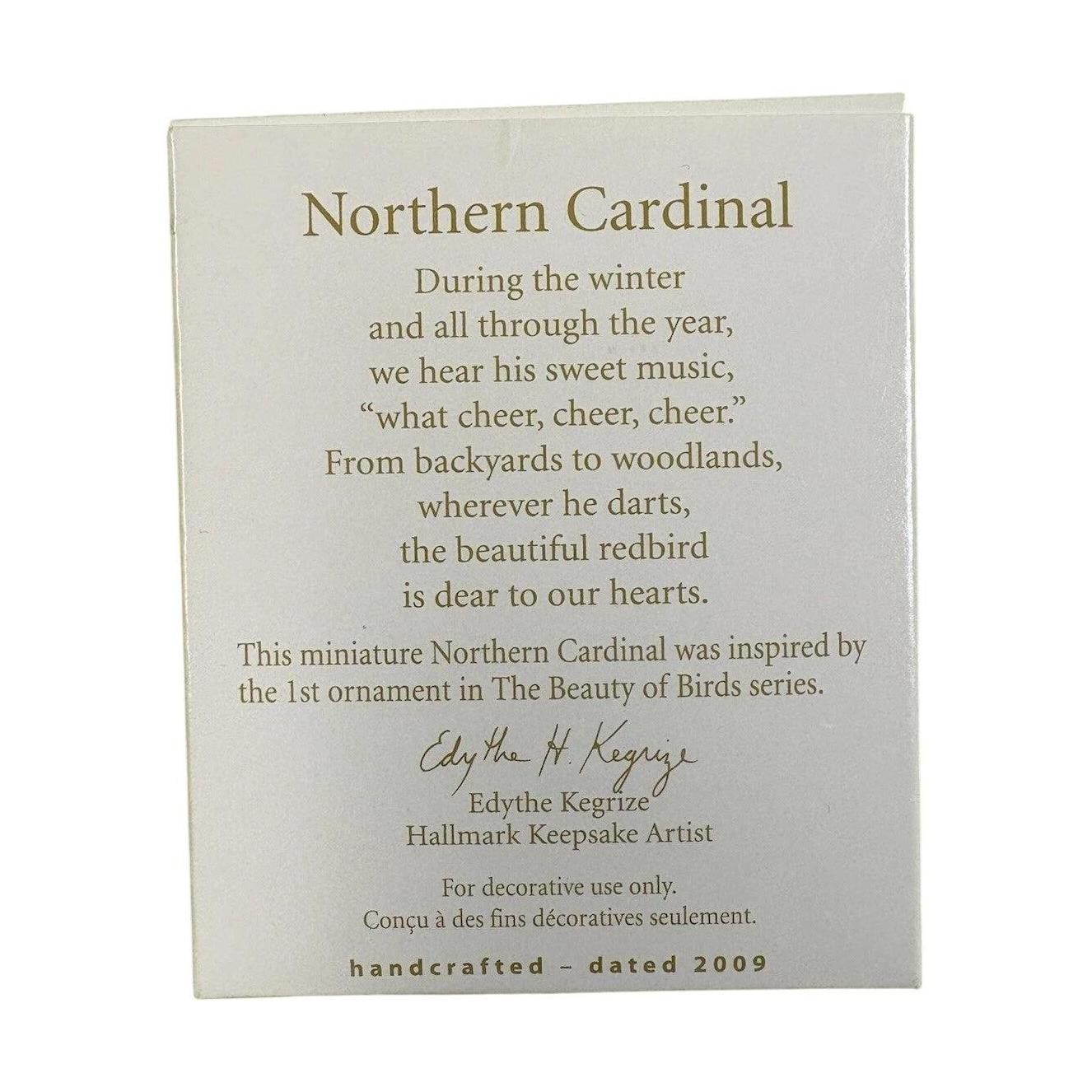 2009 Northern Cardinal Hallmark Ornament (Beauty of Birds) QXM3112