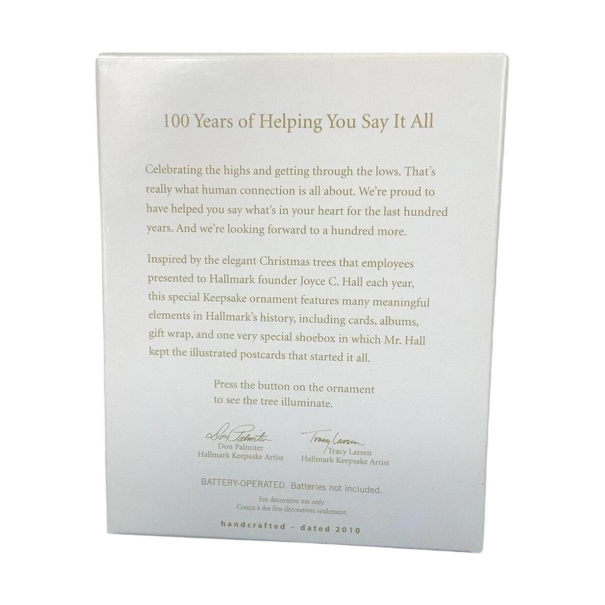 2010 100 Years of Helping You Say It All Hallmark Ornament (Christmas Tree) QXG3403 Image7