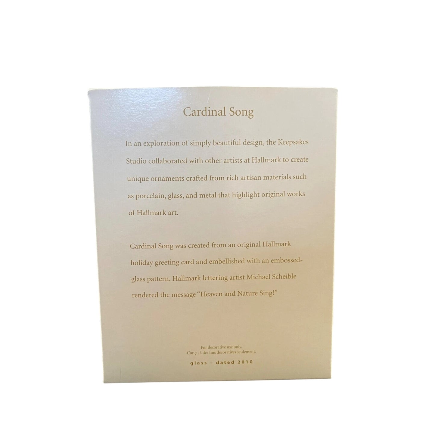 2010 Cardinal Song Hallmark Ornament (Bird) QXG3503