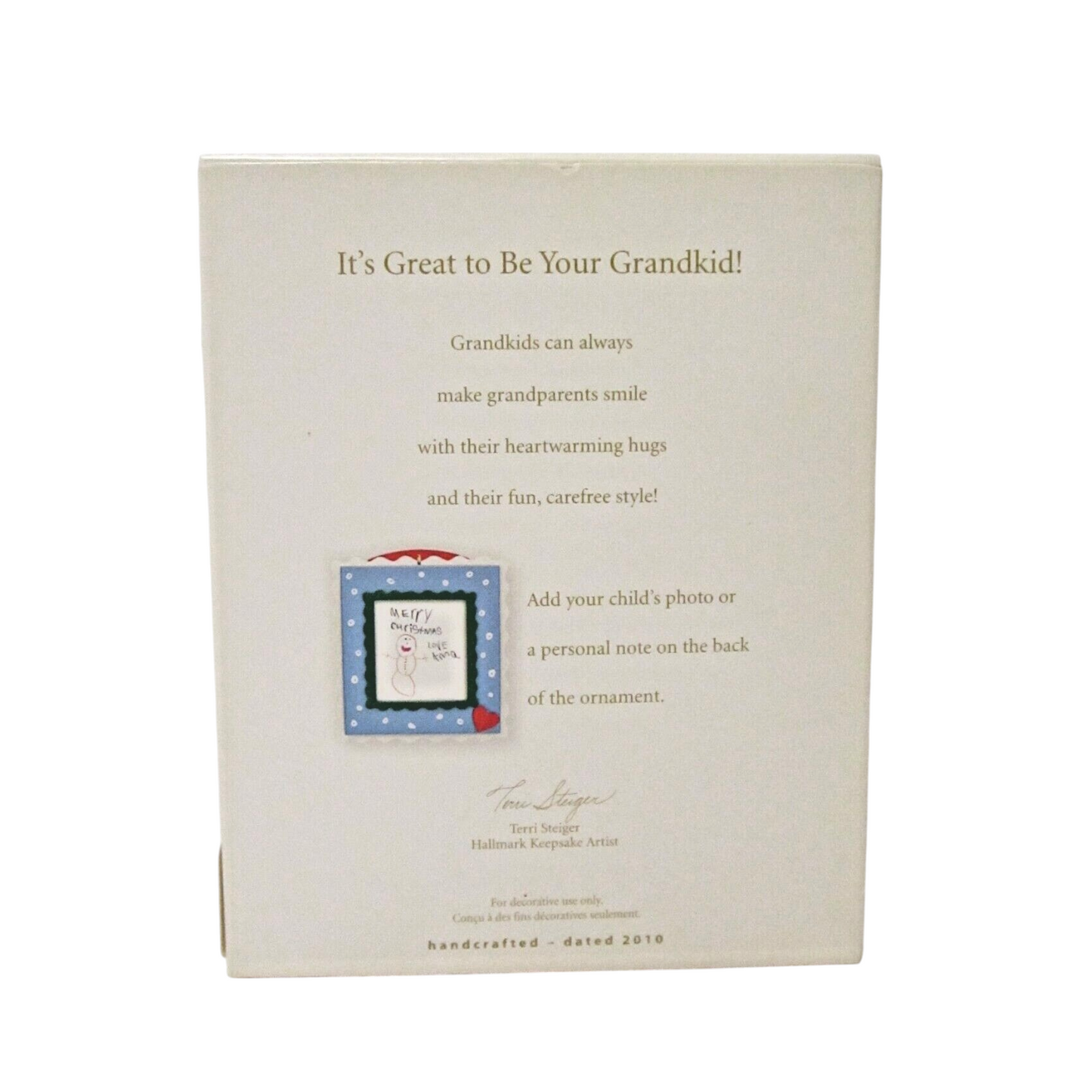 2010 It's Great to be Your Grandkid! Hallmark Ornament (Photo Holder) QXG7466