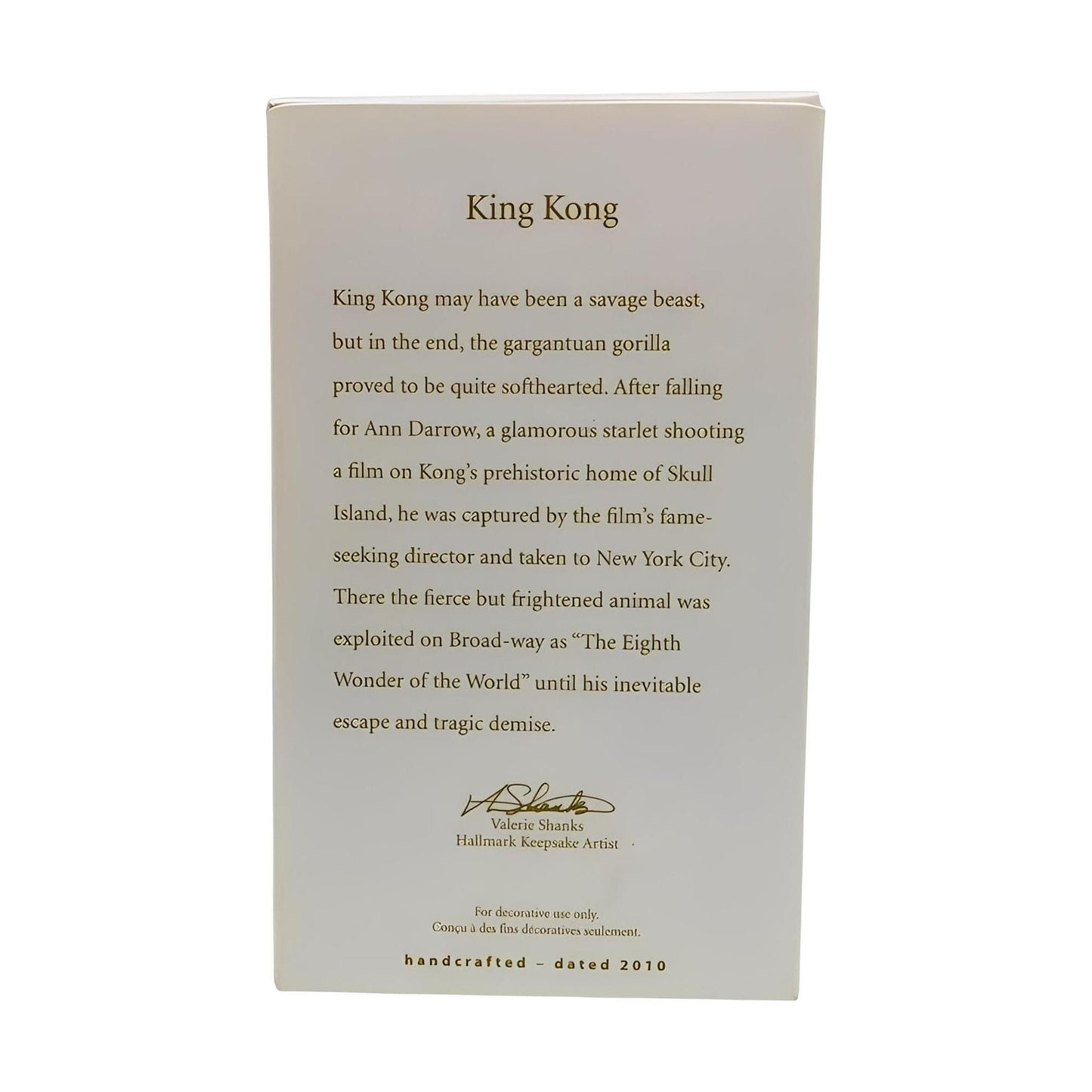 2010 King Kong Hallmark Ornament (Movie) QXI2093