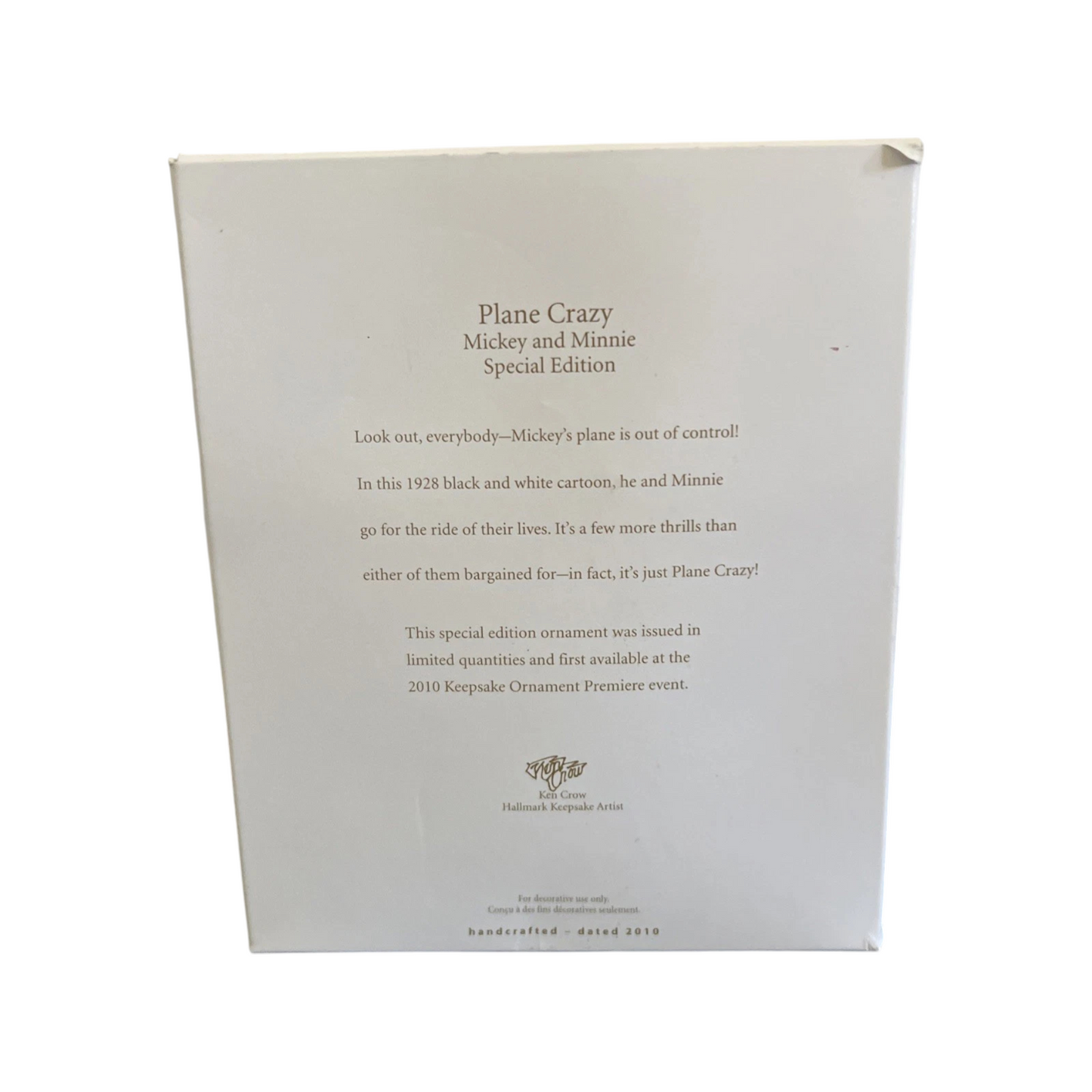 2010 Plane Crazy Hallmark Ornament (Mickey Mouse & Friends) QXE3003