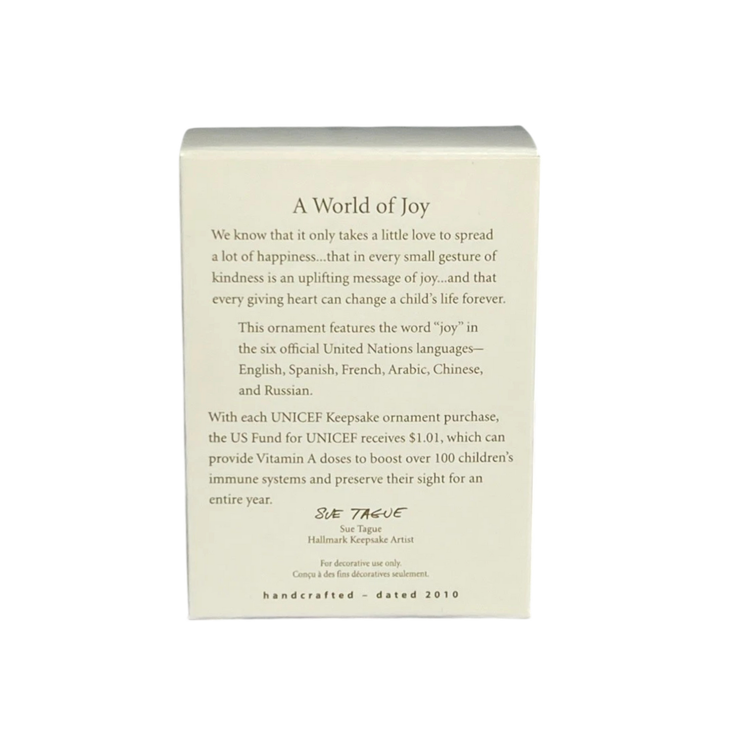 2010 UNICEF A World of Joy Hallmark Ornament (UNICEF) QXI2283