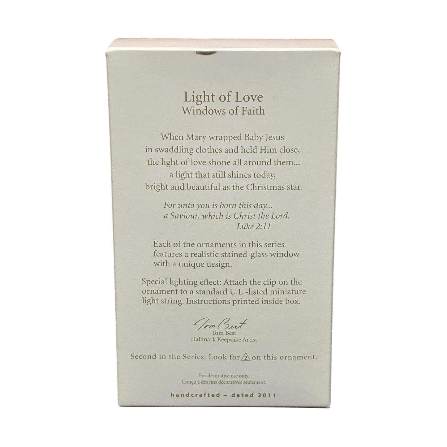 2011 Light of Love Hallmark Ornament (Windows of Faith) QX8749