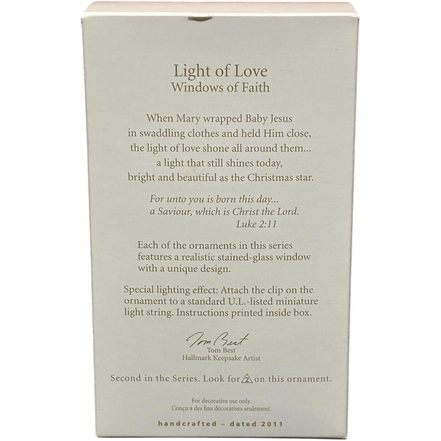 2011 Light of Love Hallmark Ornament (Windows of Faith) QX8749