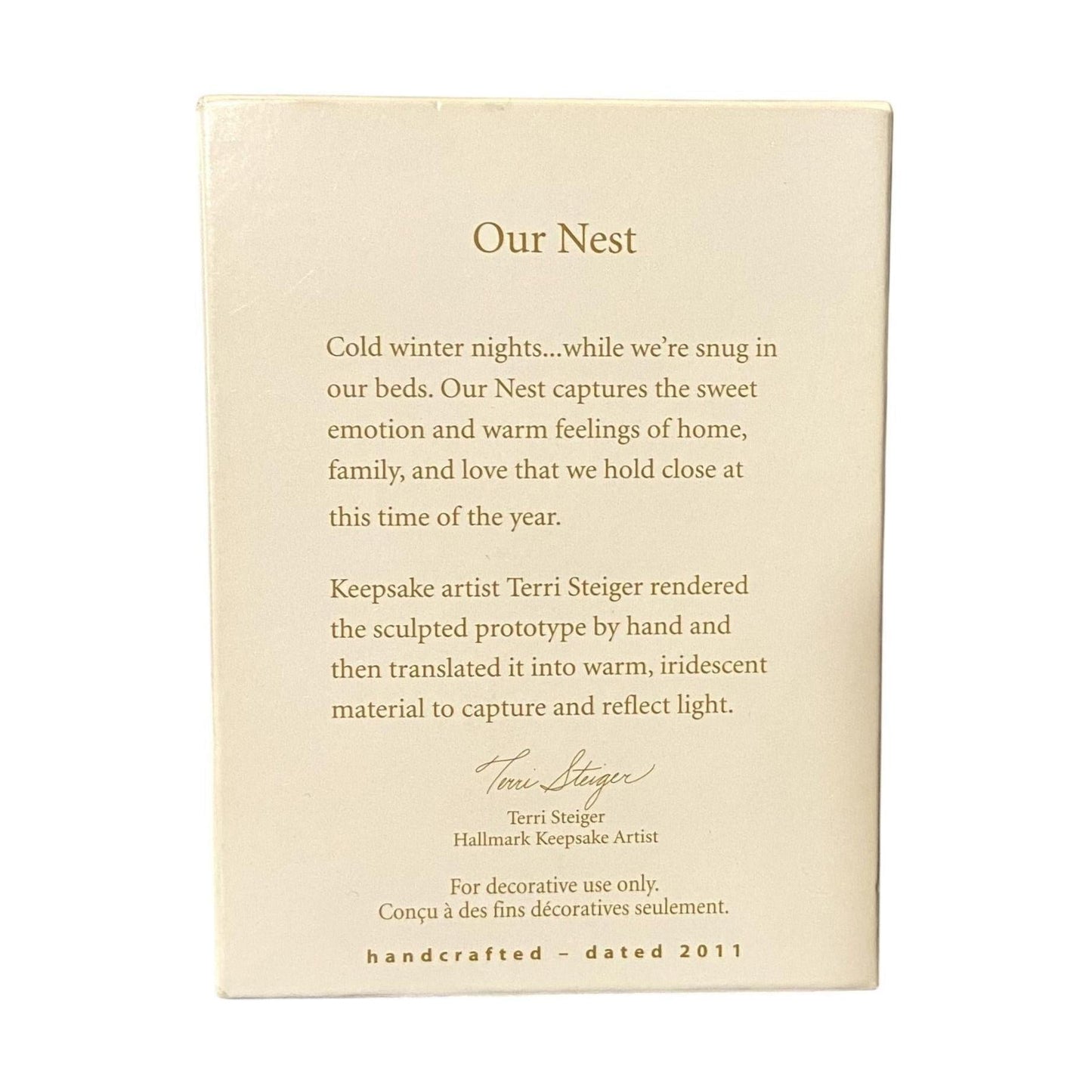 2011 Our Nest Hallmark Ornament (Simply Beautiful) QXG3577