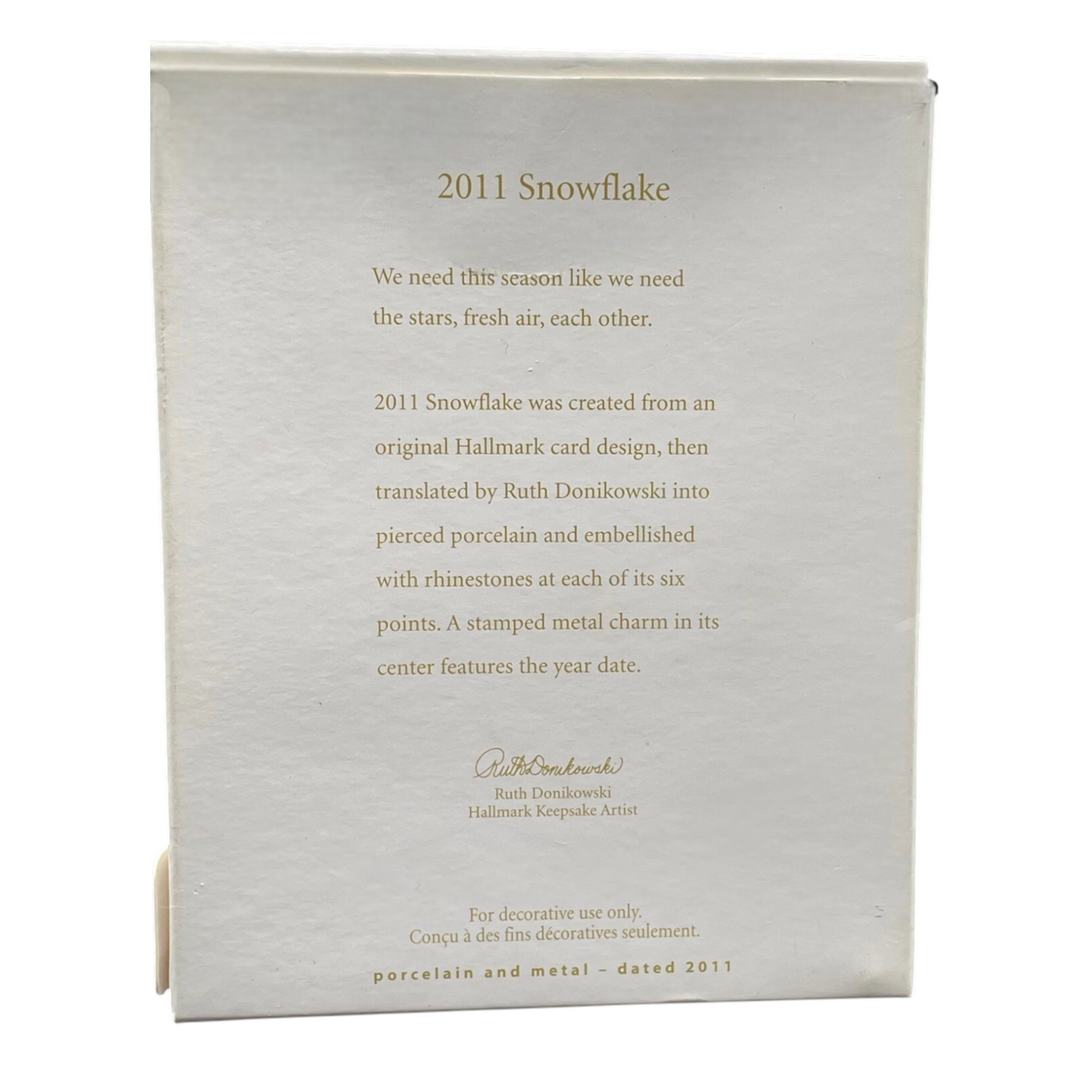 2011 Snowflake (Simply Beautiful)