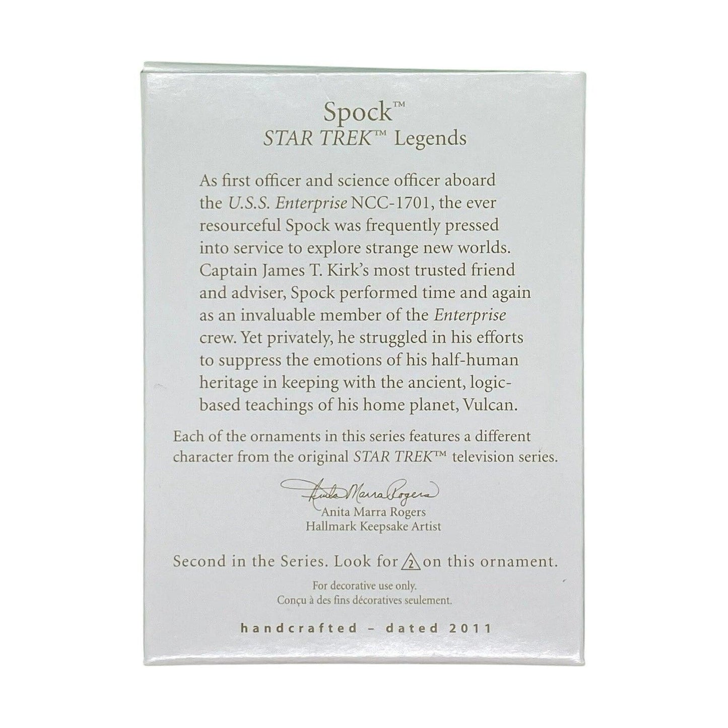 2011 Spock Hallmark Ornament (Star Trek Legends) QX8829