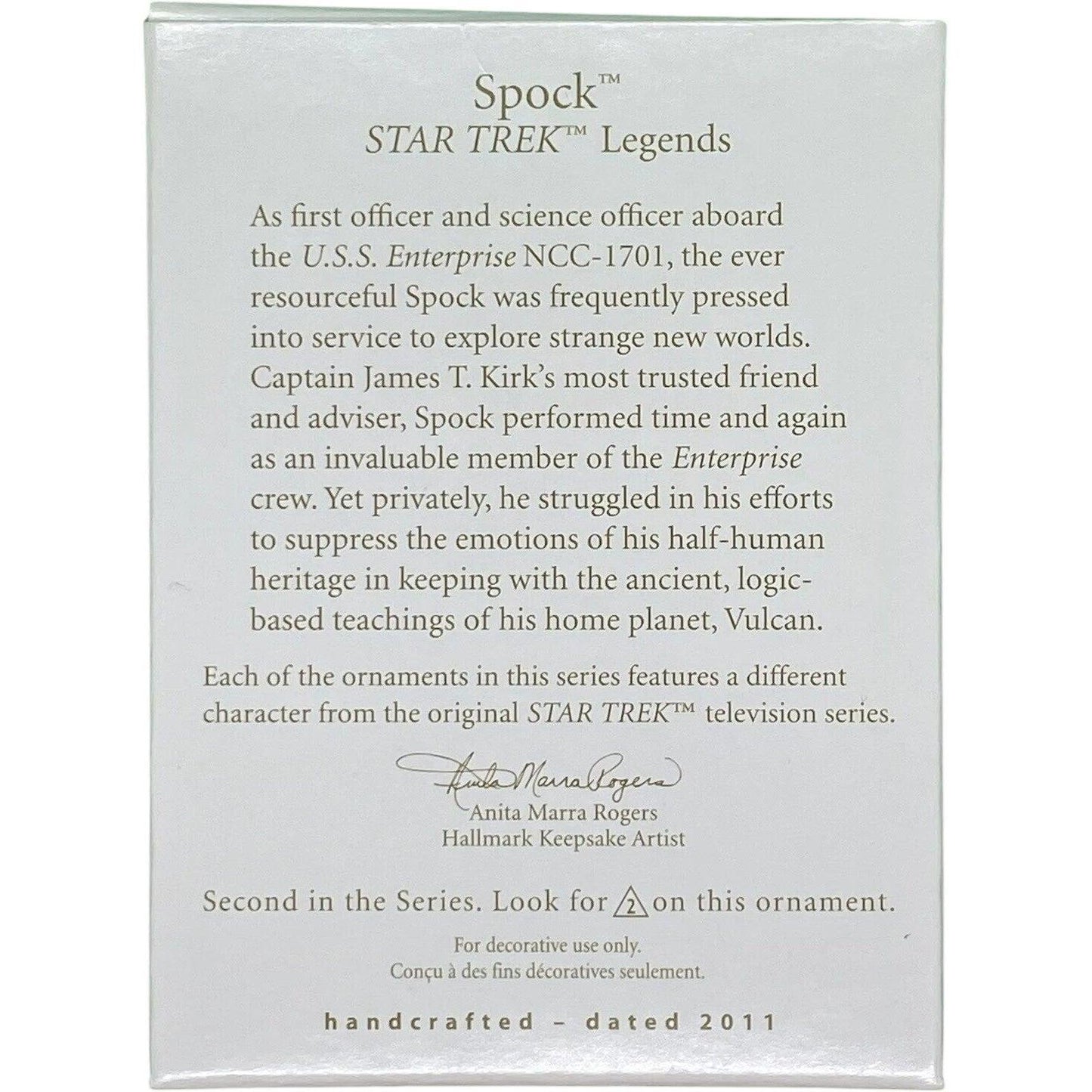 2011 Spock Hallmark Ornament (Star Trek Legends) QX8829