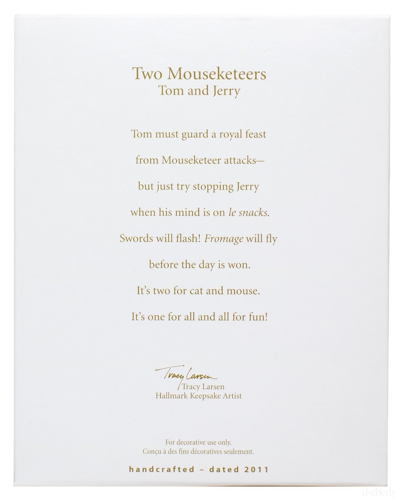 2011 Two Mousketeers Hallmark Ornament (Tom and Jerry) QXI2857