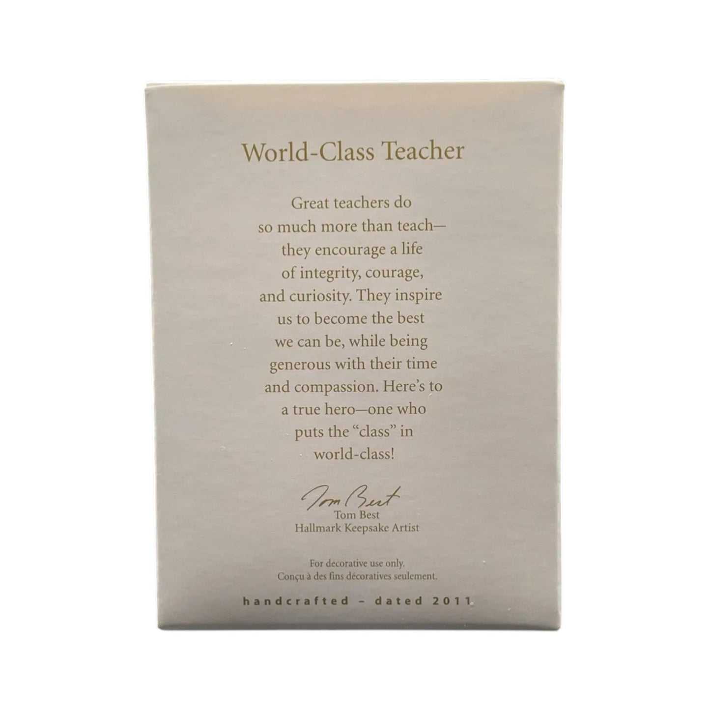 2011 World-Class Teacher (Teacher) Hallmark Ornament QXG4319 Image6