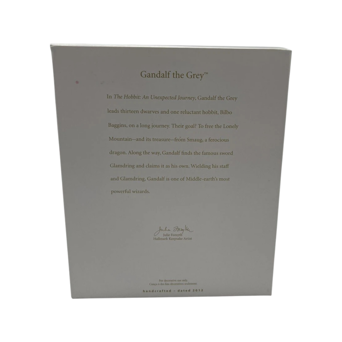 2012 Gandalf the Grey Hallmark Ornament (The Hobbit) QXI2809